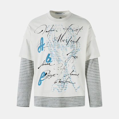 Punk Letters Patchwork | Stripe Sweatshirt - Santo 