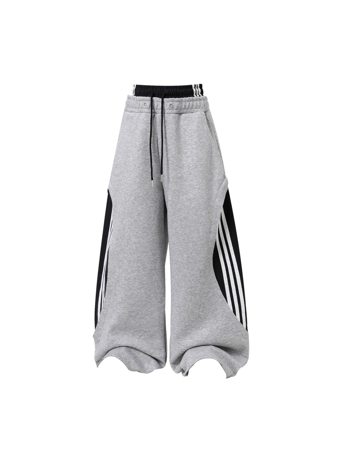 Striped Panel Wide Leg Sweatpants