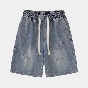 Light Wash | Vintage Ripped Baggy Jorts - Santo 