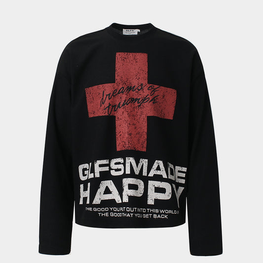 Distressed Cross Graphic | Punk Sweatshirt - Santo 