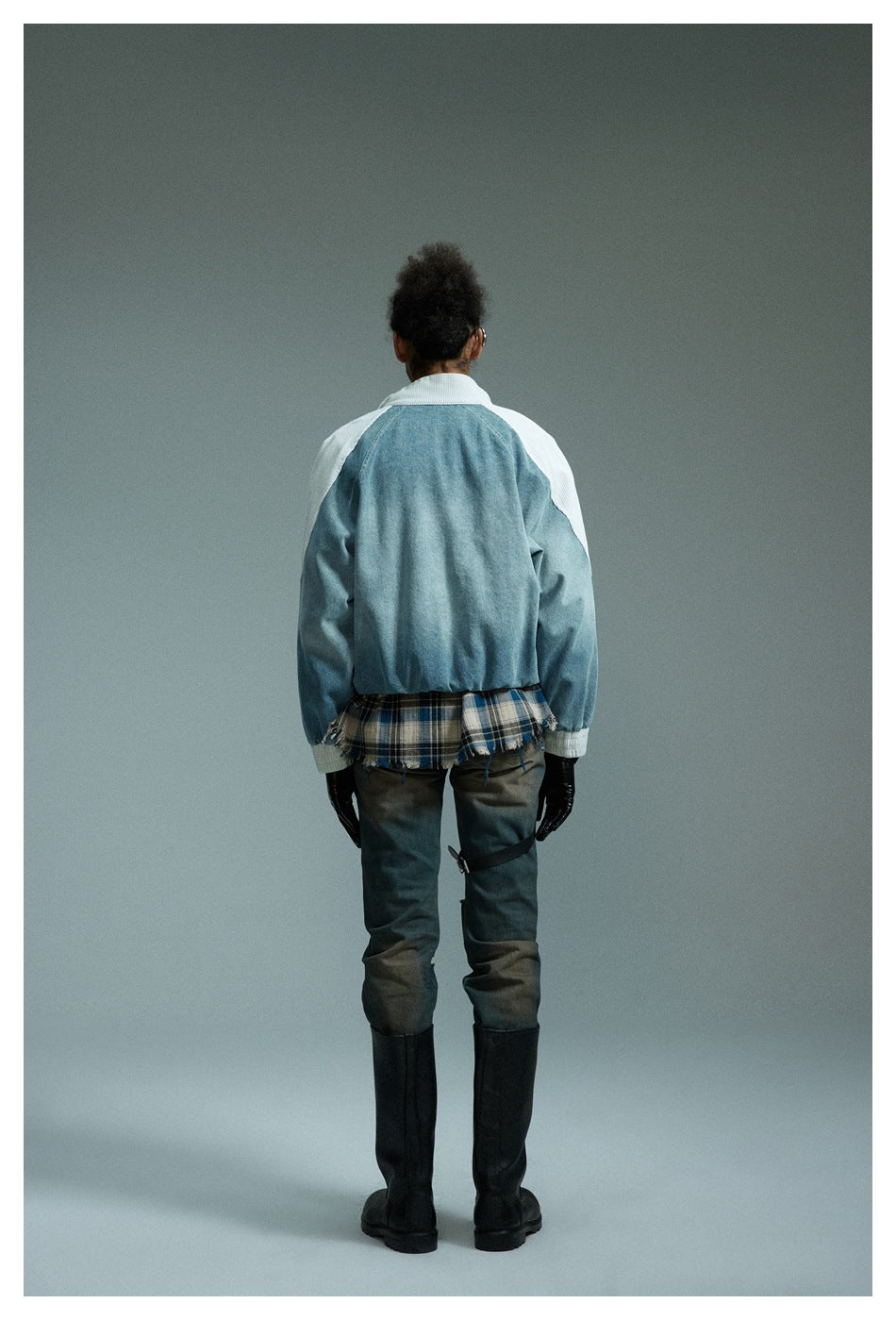 Skyline Stride | Patchwork Denim Track Jacket