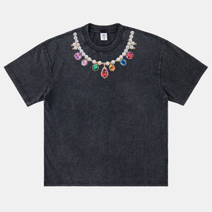 Vintage Jewel | Black T-shirt - Santo 