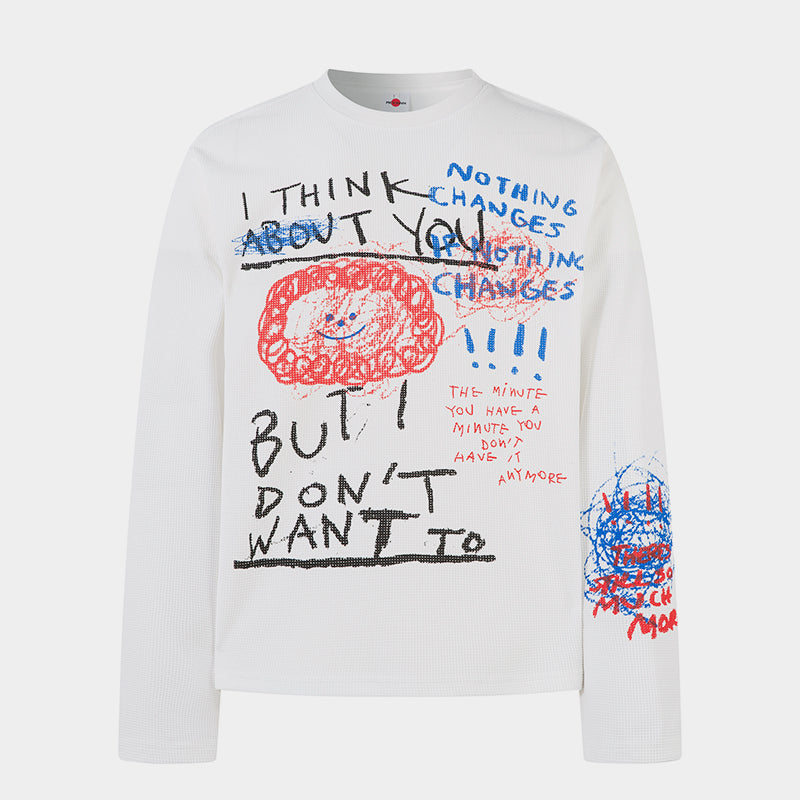 I THINK ABOUT YOU BUT I DON'T WANT TO | Abstract Graffiti Graphic Sweatshirt