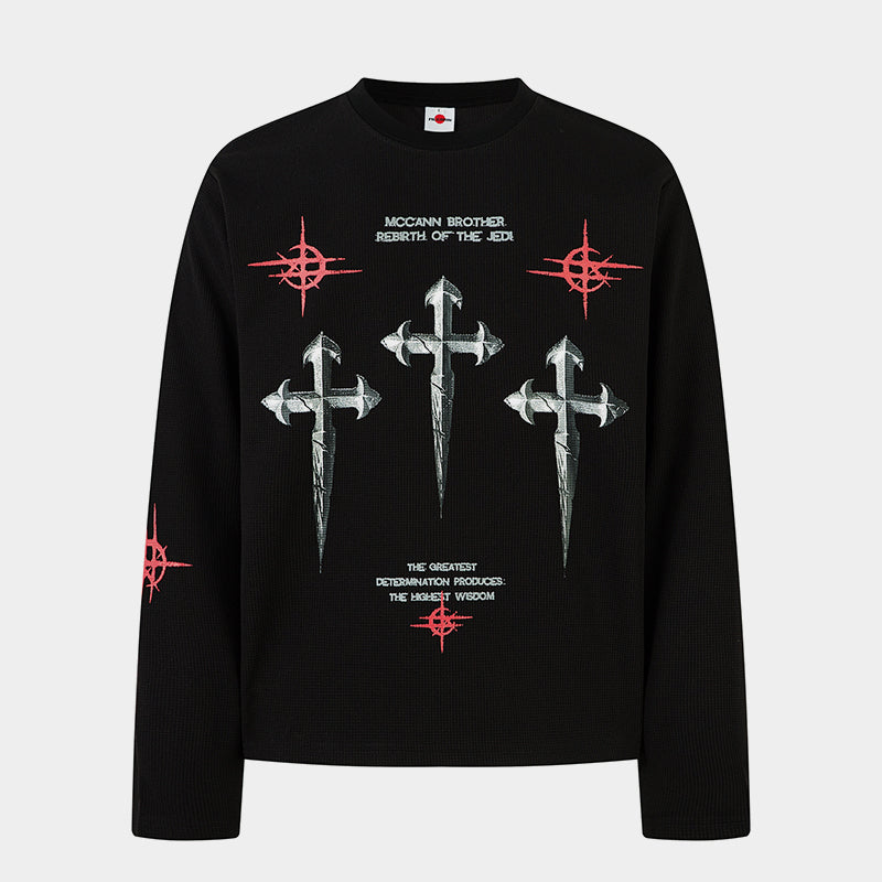 Gothic Cross Print | Graphic Sweatshirt - Santo 