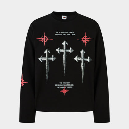 Gothic Cross Print | Graphic Sweatshirt - Santo 