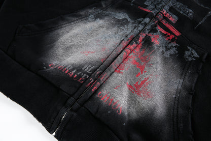 Spray Paint Print | Zip Up Hoodie - Santo 