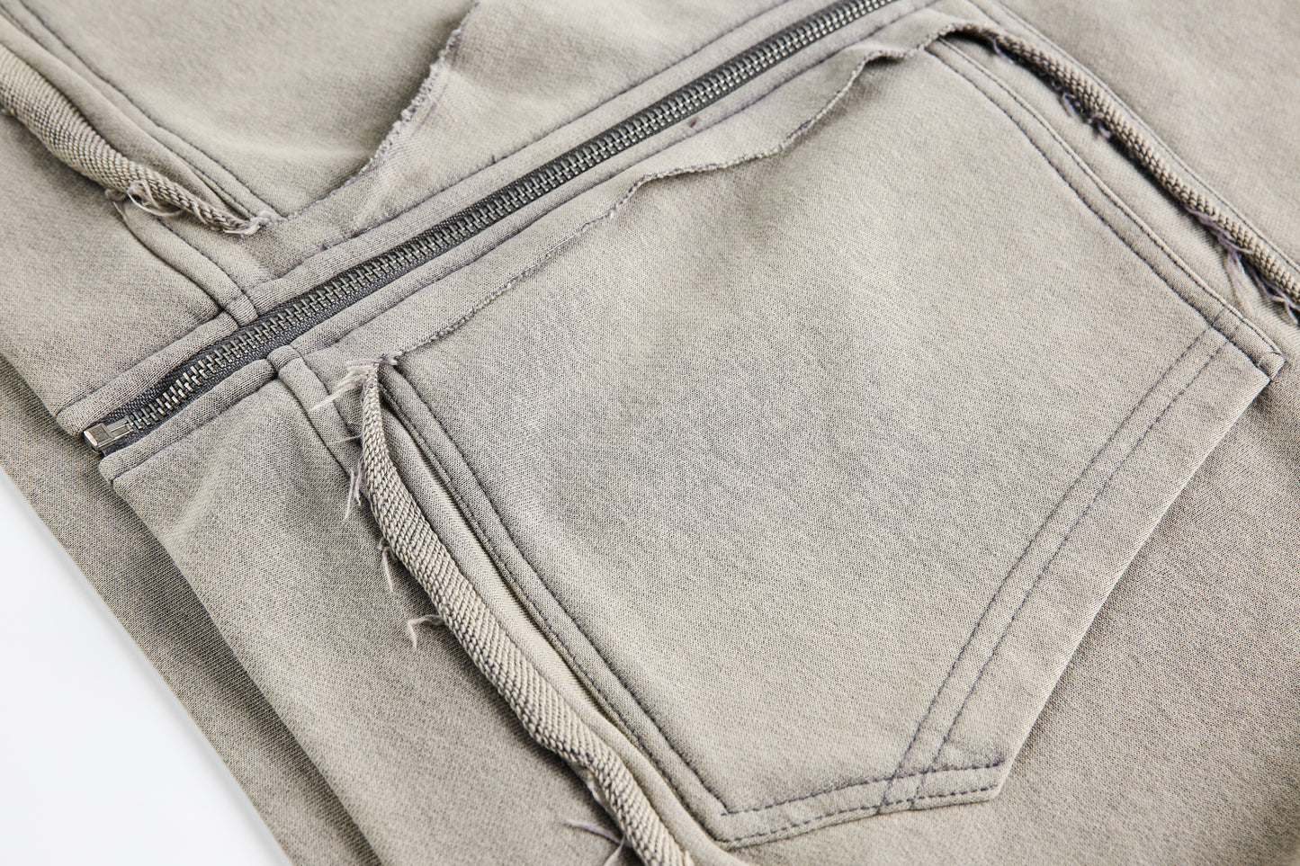 Washed Distressed | Full Zip Hoodie - Santo 