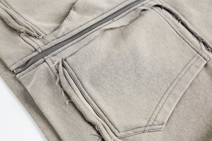 Washed Distressed | Full Zip Hoodie - Santo 