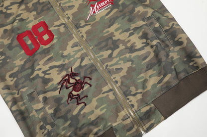 Camo Varsity Patch | Zip Up Hoodie - Santo 