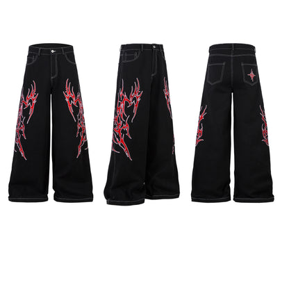 Flame Graphic | Baggy Jeans - Santo 