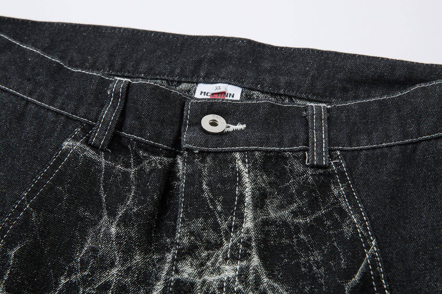 Cracked Panel Washed | Wide Jeans - Santo 