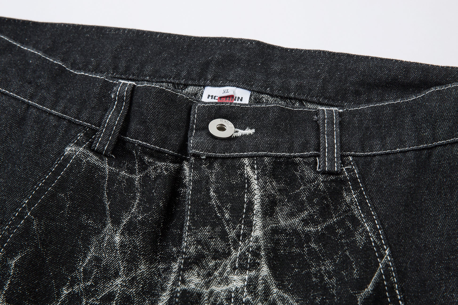 Cracked Panel Washed | Wide Jeans - Santo 