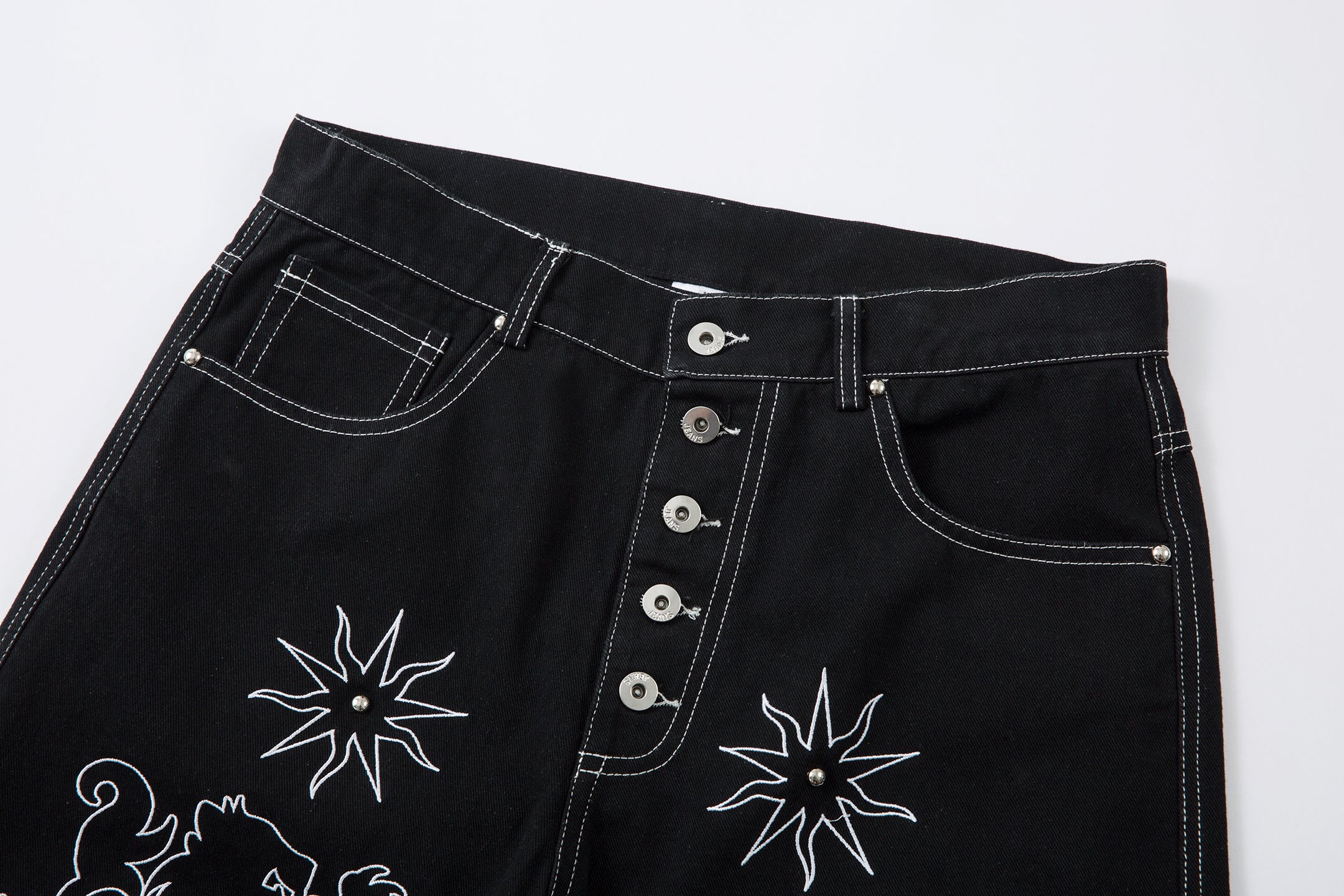 Royal Sigil Embroidery | Denim Jeans - Santo 