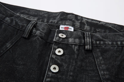 Crinkle Washed Structure | Baggy Jeans - Santo 