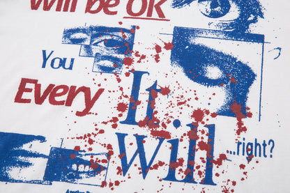 Oversized Eyes Print | Street Sweatshirt - Santo 