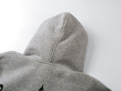 Gothic Distressed Print | Zip-Up Hoodie - Santo 