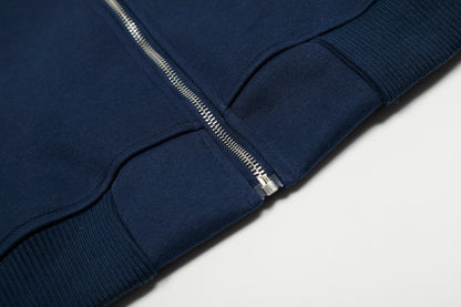 Retro Stripes | Varsity Zip Up Hoodie - Santo 