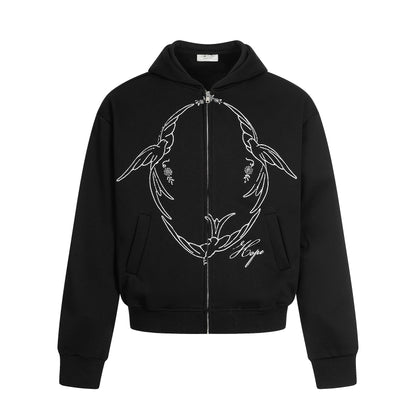 Doves Hope | Oversized Zip Up Hoodie - Santo 