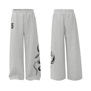 Snake Print | Baggy Sweatpants - Santo 