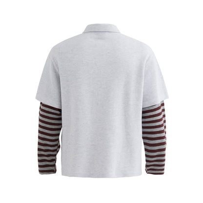Vintage Striped Layered | Polo Sweatshirt - Santo 