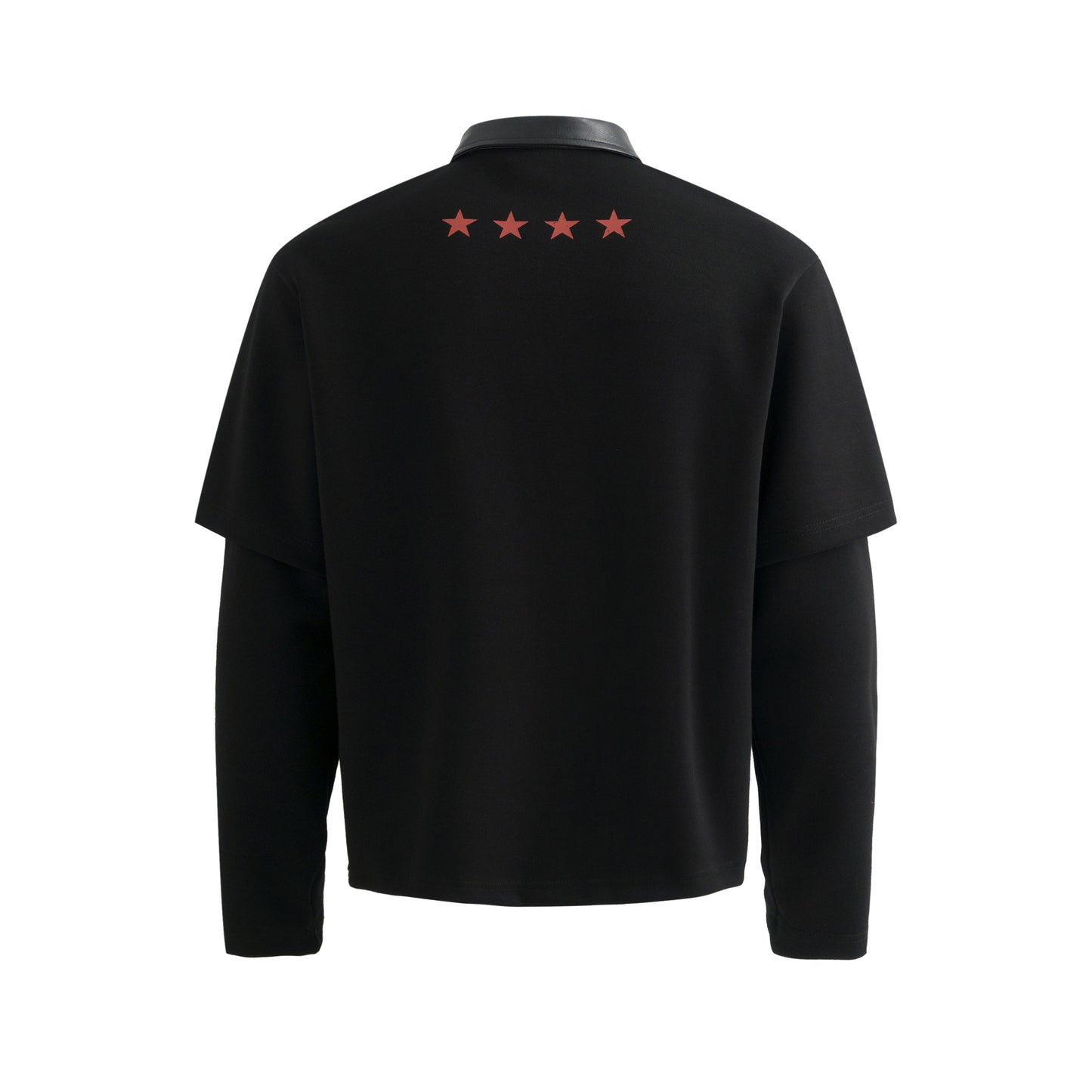 Star Print Patchwork | Leather-Neck Sweatshirt - Santo 
