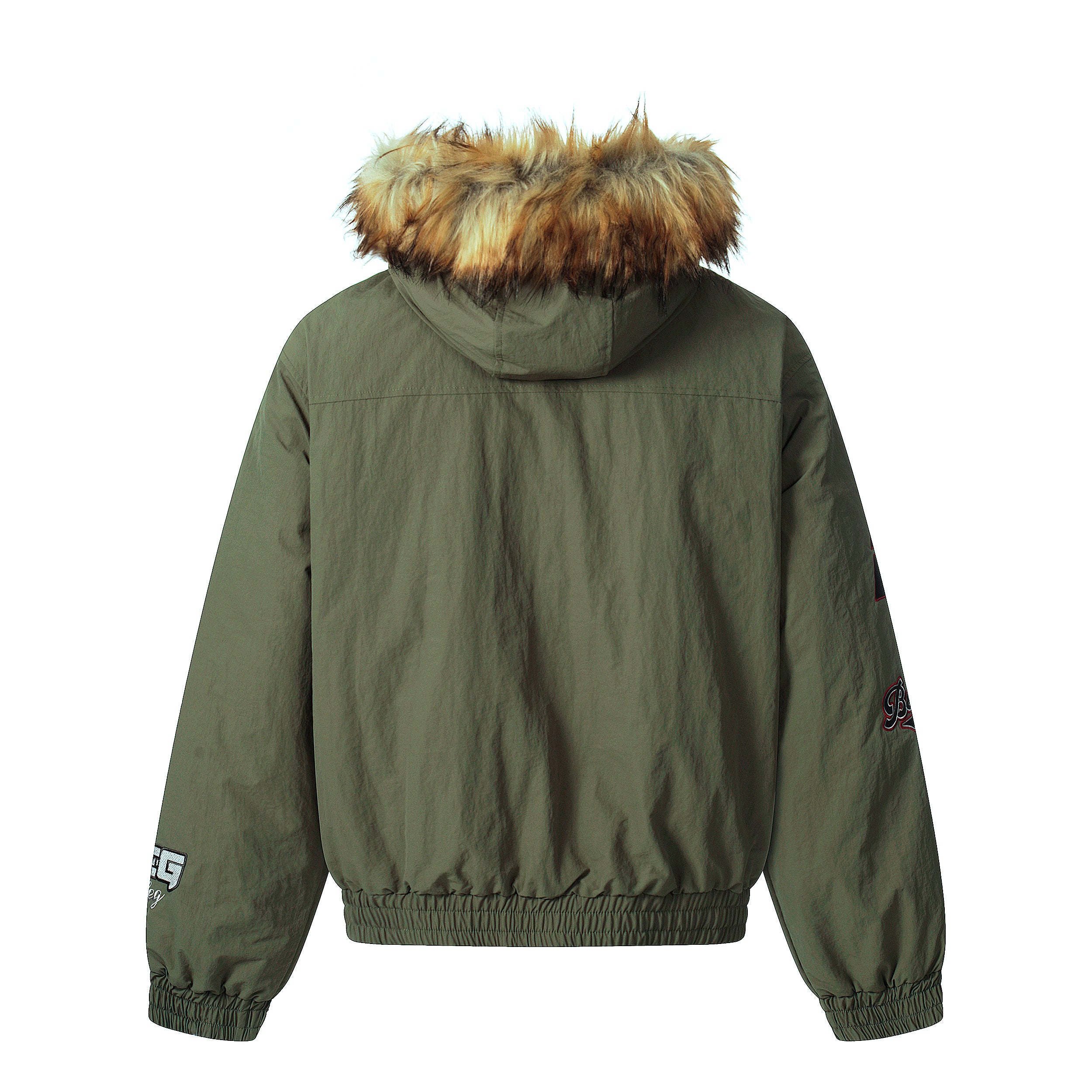 Patch Embroidered | Fur Hooded Jacket