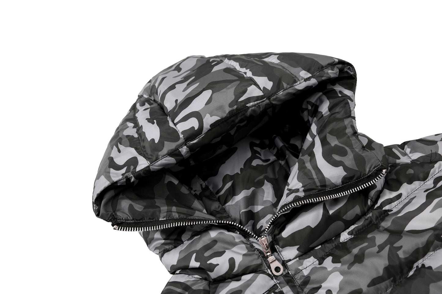 Camo Panel | Short Puffer Jacket