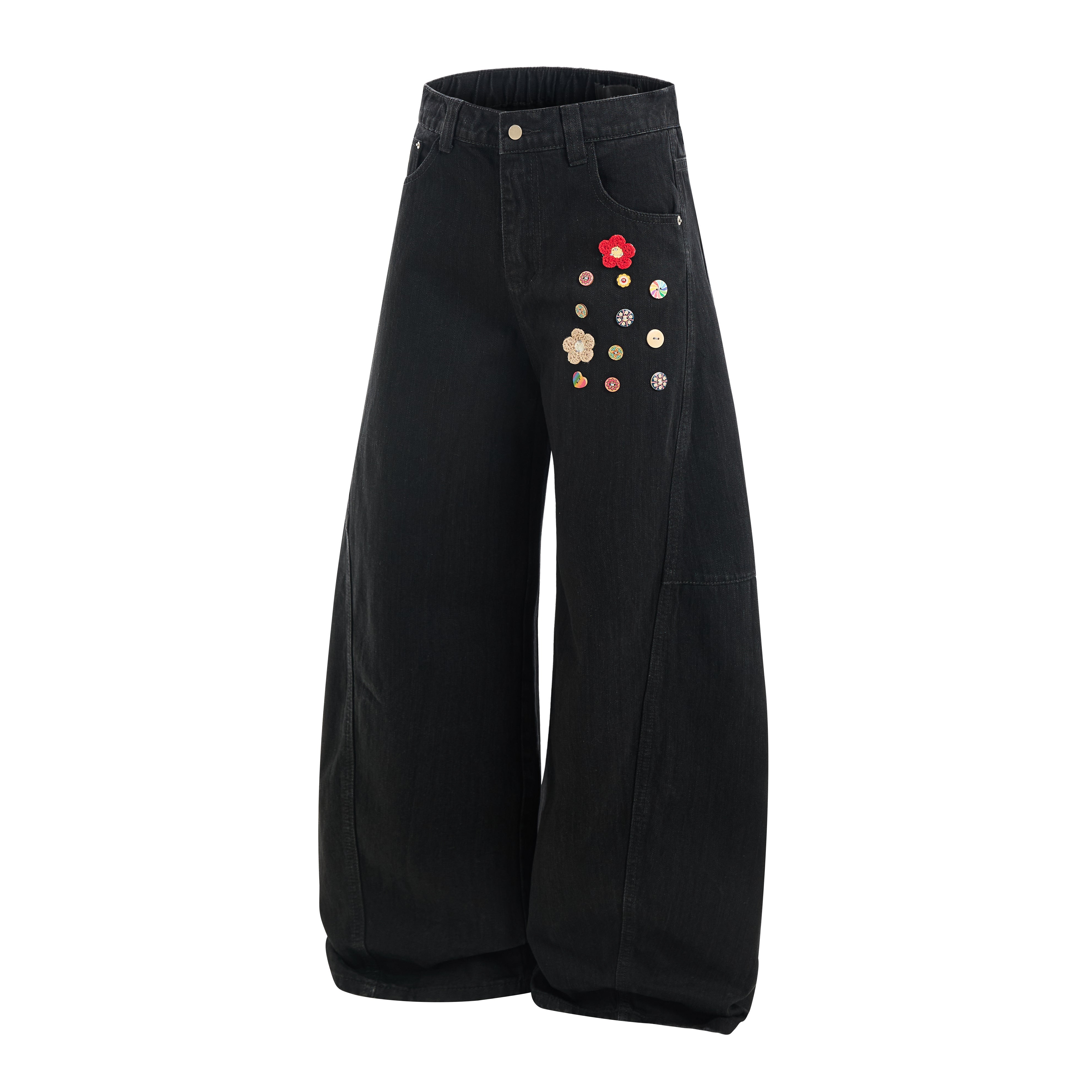 Meadowfade Denim | Wide Leg Floral Jeans