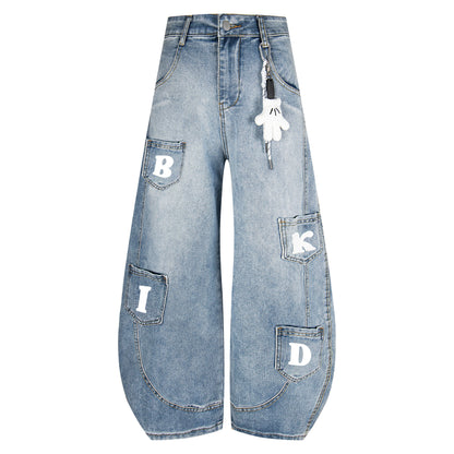URBAN KID | Wide-Leg Denim Pocket Pants - Santo 