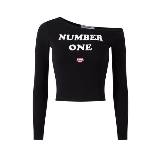 Number One | Off-Shoulder Long Sleeve Tee - Santo 