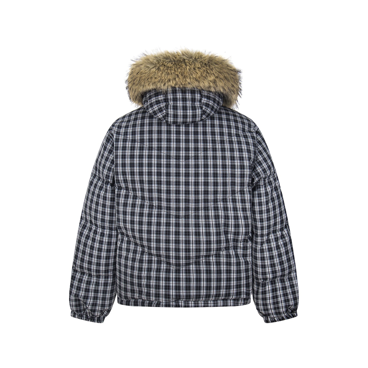 Winter Nest | Faux Fur Trimmed Plaid Puffer