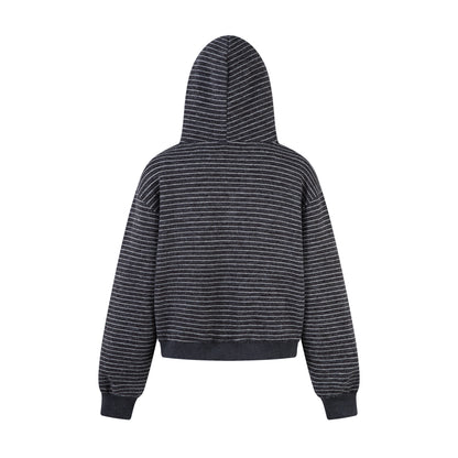 STRIPE CLOUD | Minimalist Knit Zip Hoodie