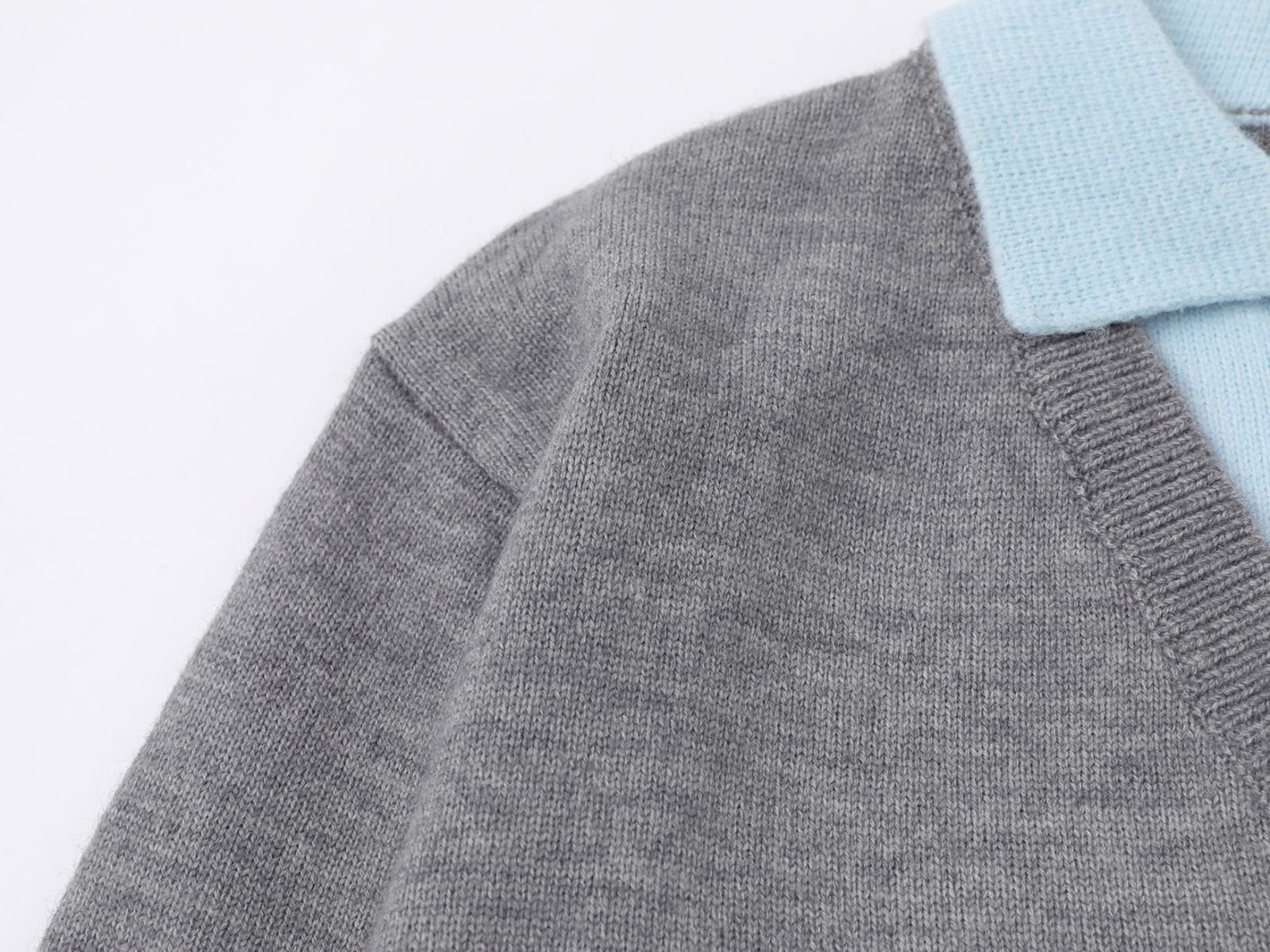 Classic Line | Contrast Collar Knit Polo Sweater
