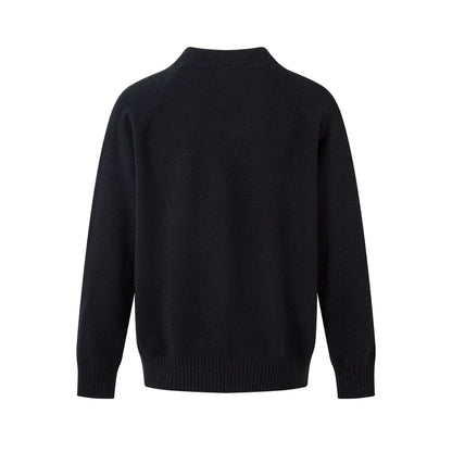 Varsity Button | Mock Neck Knit Sweater