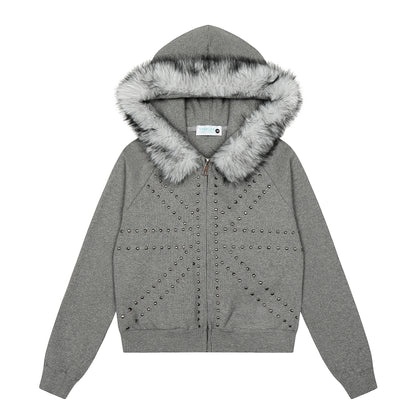 Urban Luxe | Bomber Jacket with Faux Fur Trim - Santo 