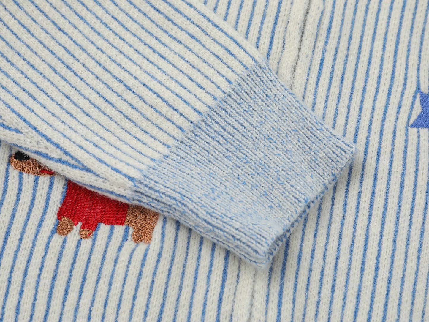 Dog Scarf Knit | Fluffy Pup Sweater with 3D Stripe Detail - Santo 