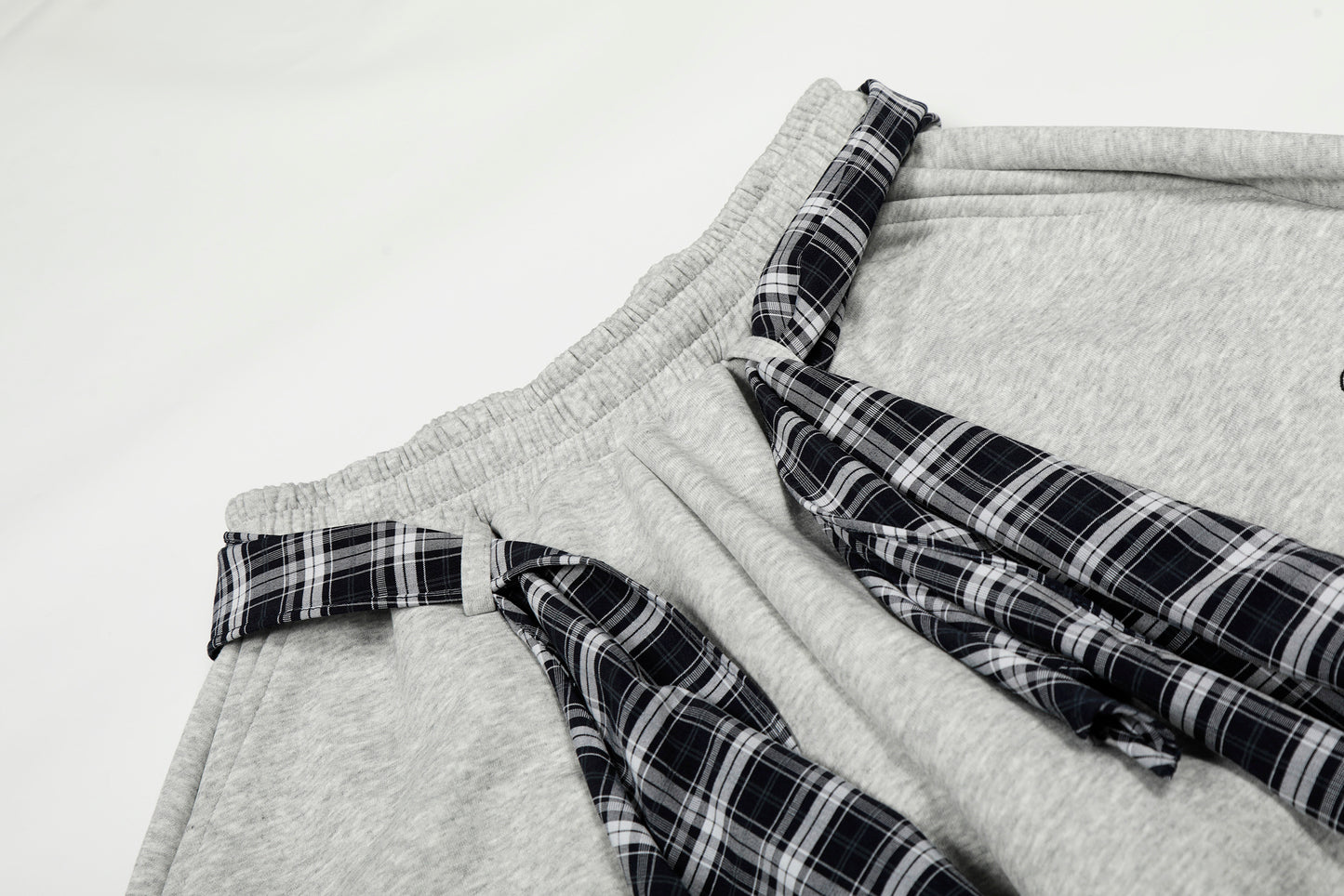 Street Detachable Plaid Waistband Machete Casual Pants