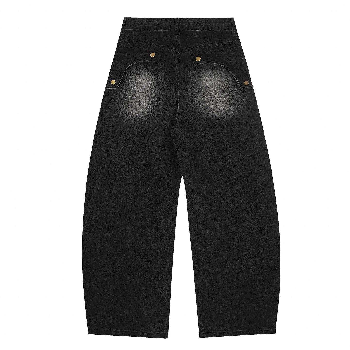 Vintage Embroidered Washed Raw-Edge Graffiti Scimitar Jeans