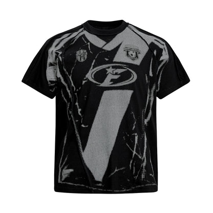 Trompe L'oeil Halftone Jersey Graphic T-Shirt