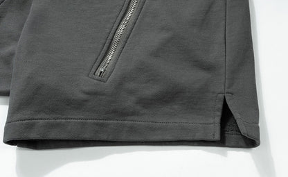 Retro Functional Zipper Slit Jort