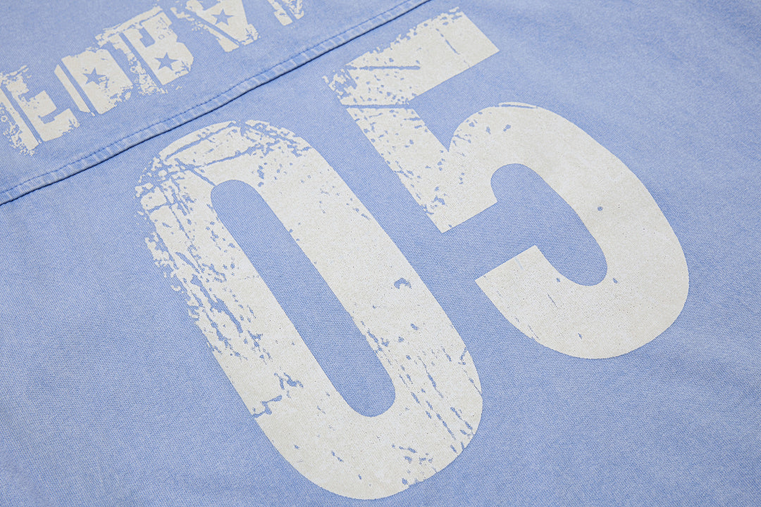 Vintage Acid Wash Number 05 Football T-Shirt - Santo 