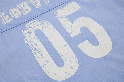 Vintage Acid Wash Number 05 Football T-Shirt - Santo 