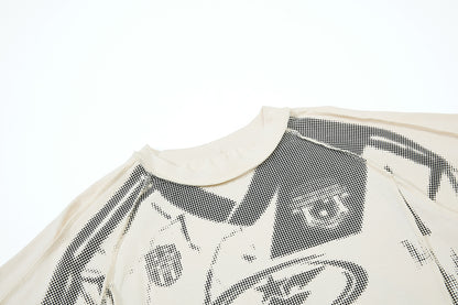 Trompe L'oeil Halftone Jersey Graphic T-Shirt