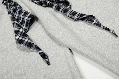 Street Detachable Plaid Waistband Machete Casual Pants
