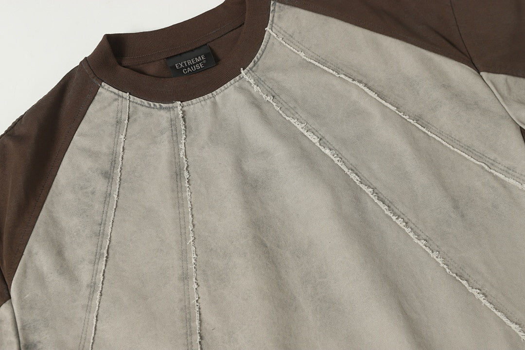 Vintage Washed Raw Seam Raglan T-Shirt - Santo 