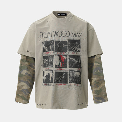 Distressed Camouflage | Two-Piece Graphic T-Shirt - Santo 