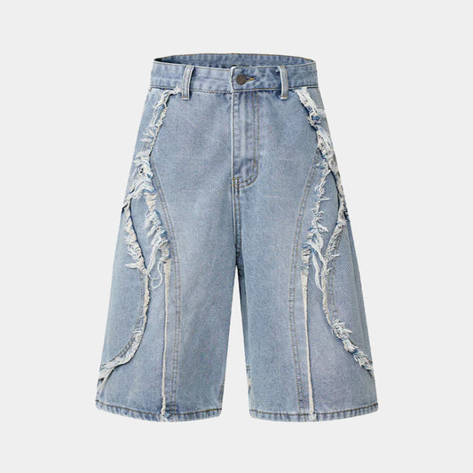 High Street | Washed Distressed Denim Shorts - Santo 