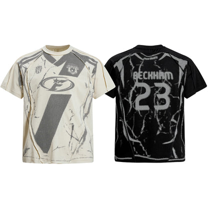 Trompe L'oeil Halftone Jersey Graphic T-Shirt