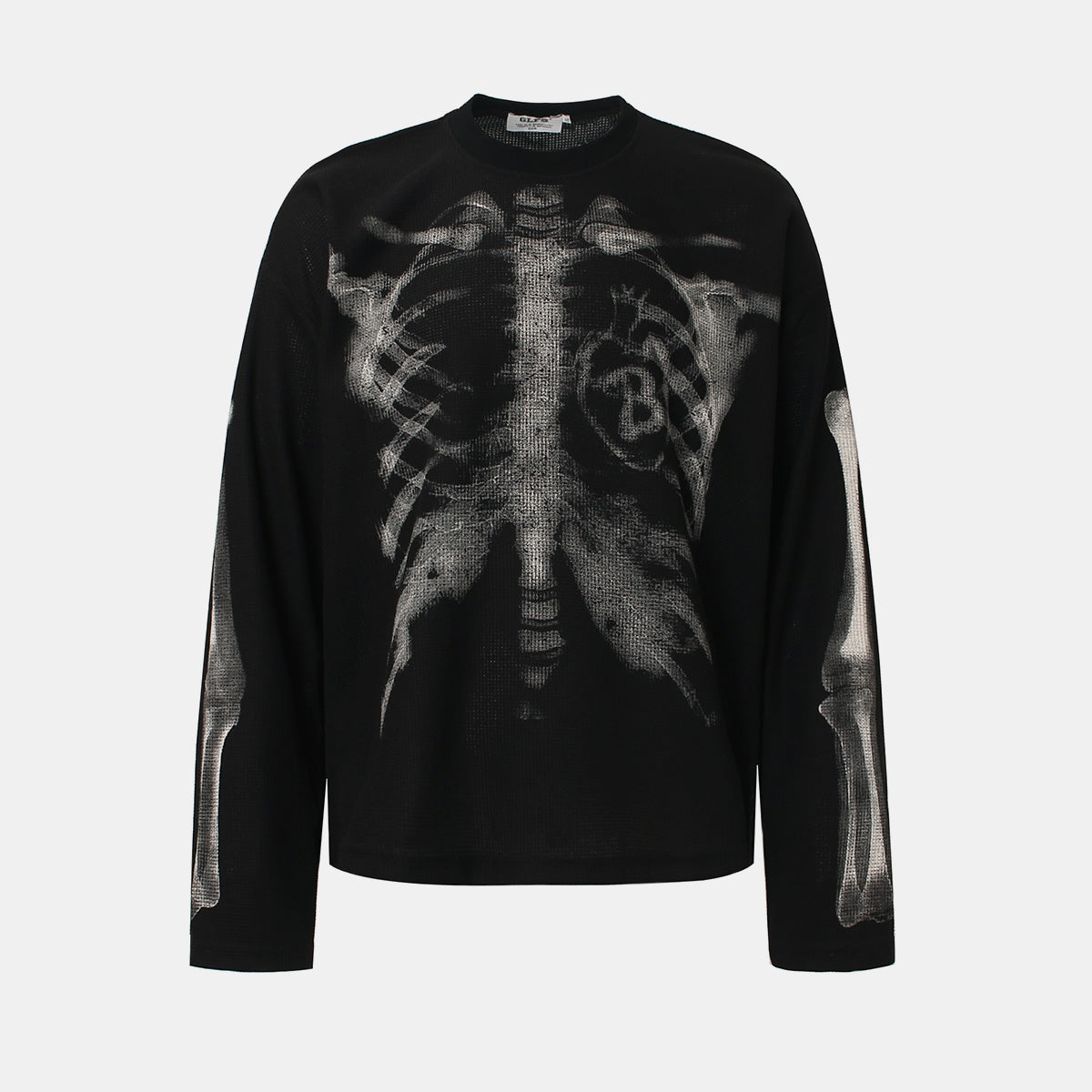 X-Ray Skeleton | Waffle Long Sleeve T-Shirt - Santo 