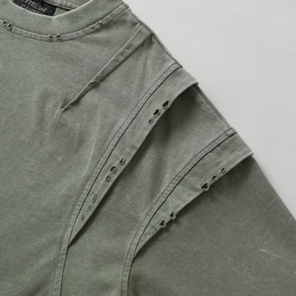 Layered Stitching | Washed T-Shirt - Santo 